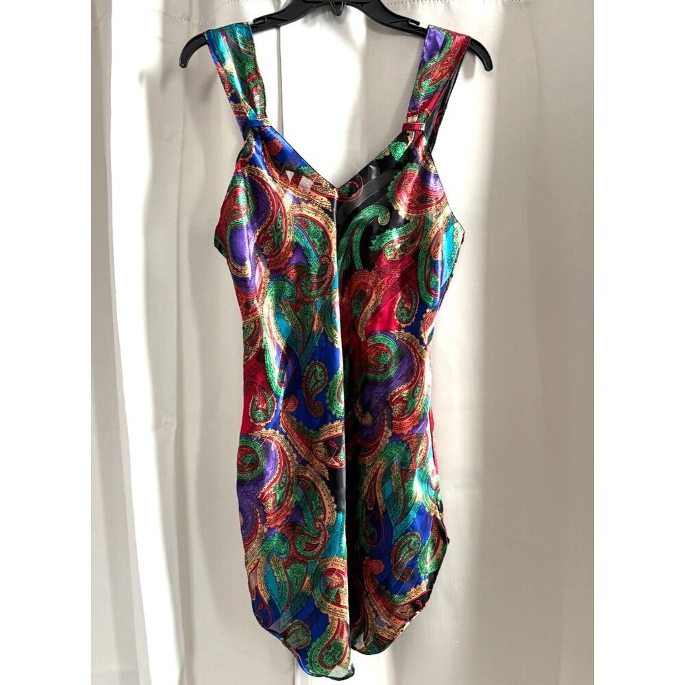 Vtg Inner Most Slip Dress Large (Fits Small) Satin Fairy Rainbow Sheer Y2K 18222